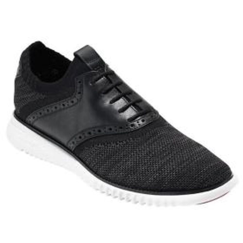 Cole Haan Men’s 2.Zerogrand Saddle Knit Black Oxford Lace Up Shoes. 9.5.